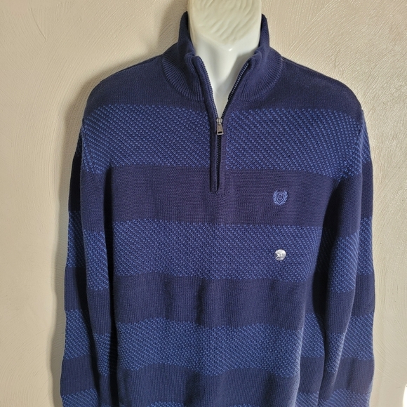 CHAPS Long Sleeve Mock Neck Pullover Striped Knit Sweater Size Men's XL NEW - Picture 3 of 9